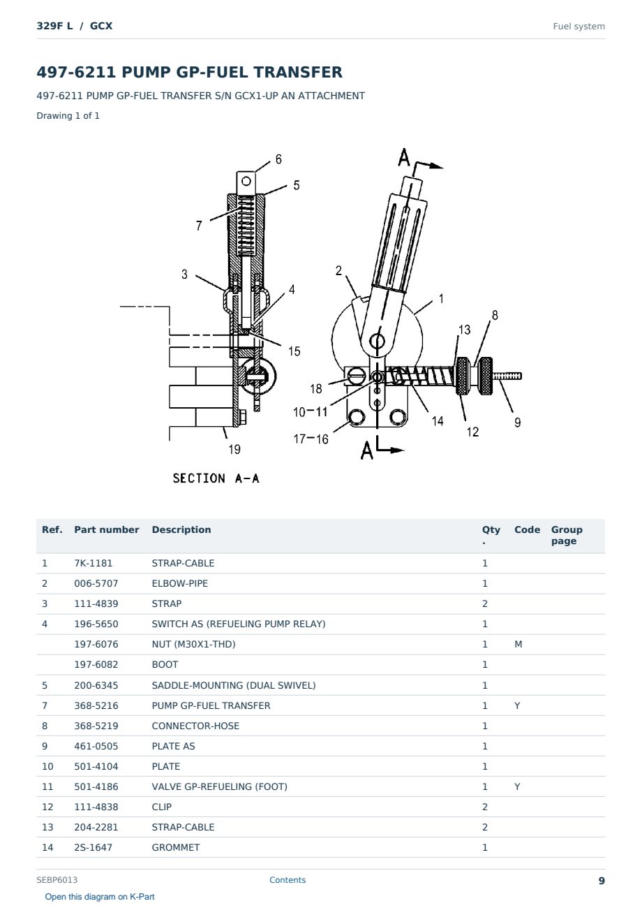 Caterpillar 329F L S/N GCX Partsbook SEBP6013 (English) - sample page 9 of 10 Caterpillar 329F L S/N GCX Partsbook SEBP6013 (English) - sample page 9 of 10