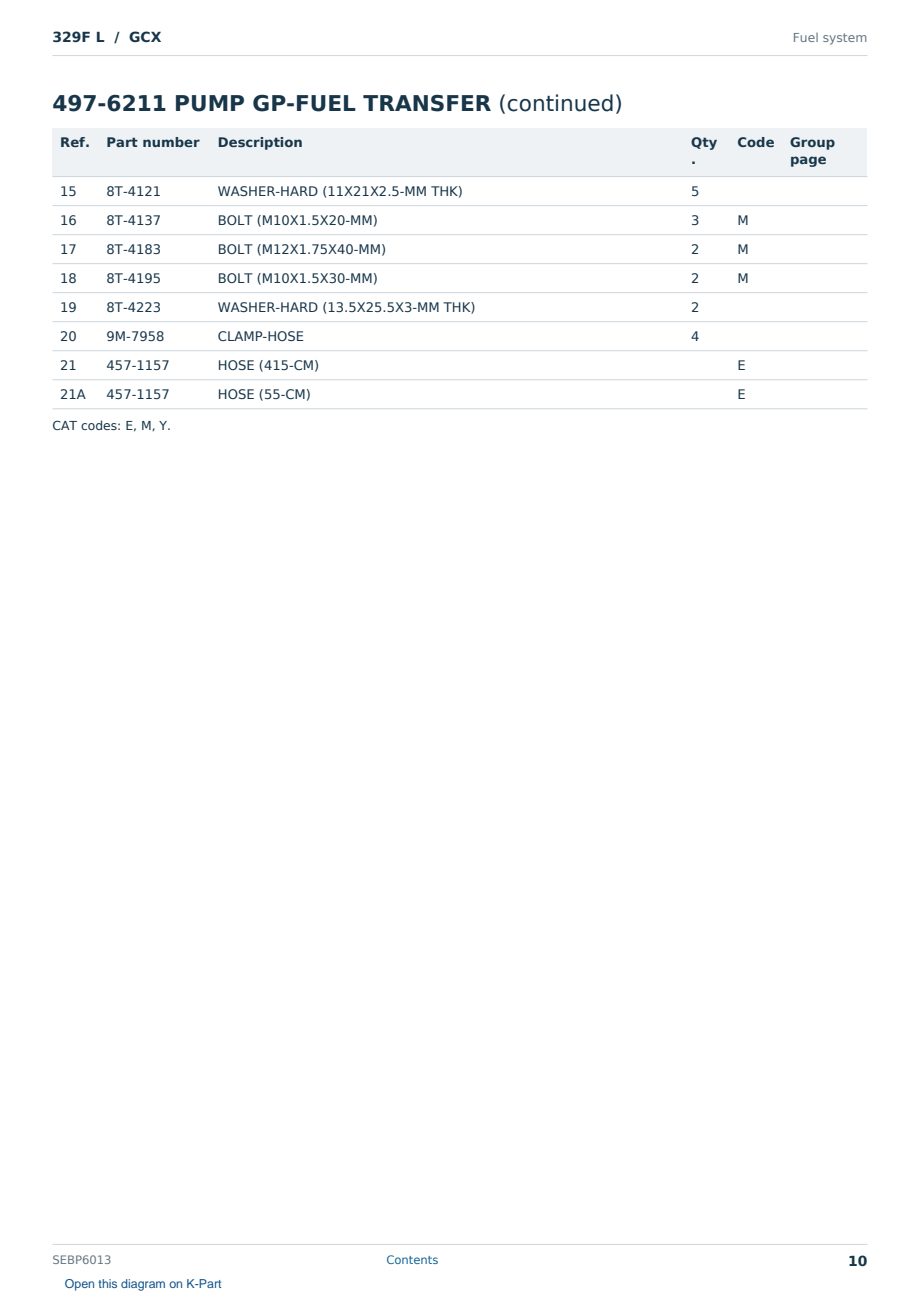Caterpillar 329F L S/N GCX Partsbook SEBP6013 (English) - sample page 10 of 10 Caterpillar 329F L S/N GCX Partsbook SEBP6013 (English) - sample page 10 of 10