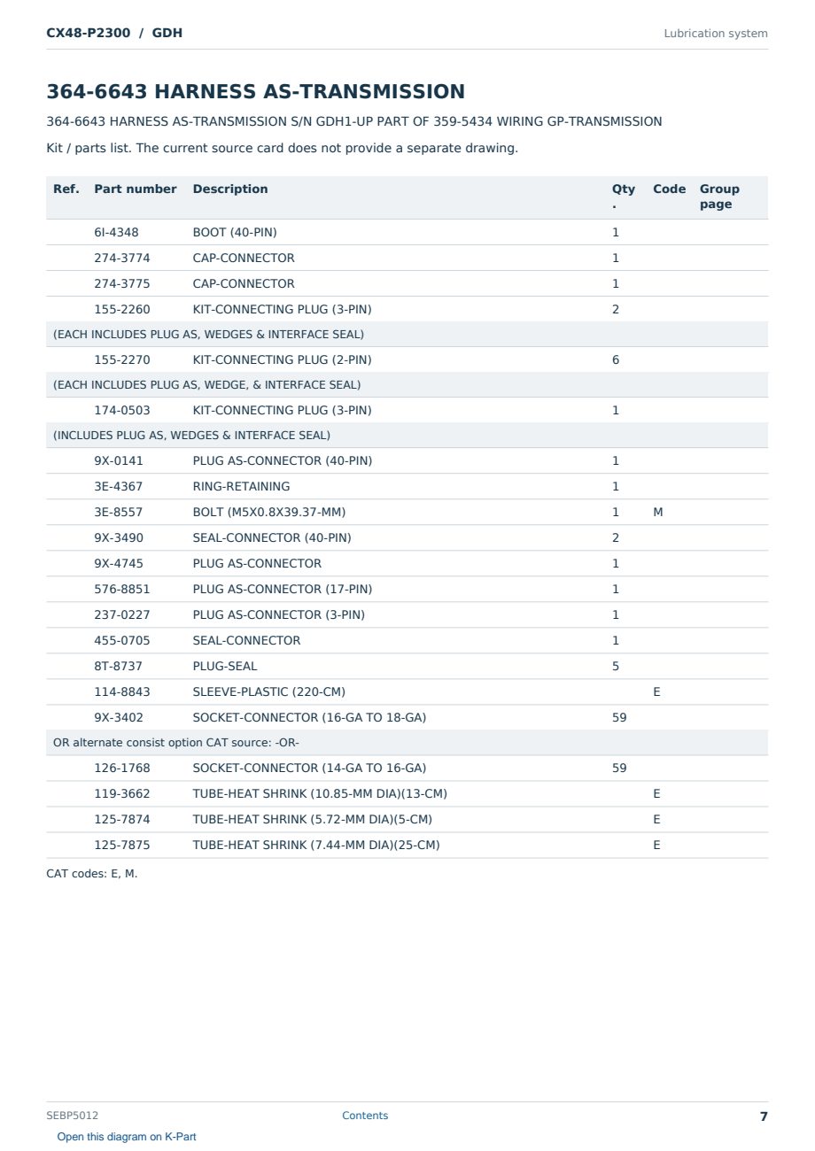 Caterpillar CX48-P2300 S/N GDH Partsbook SEBP5012 (English) - sample page 7 of 10 Caterpillar CX48-P2300 S/N GDH Partsbook SEBP5012 (English) - sample page 7 of 10