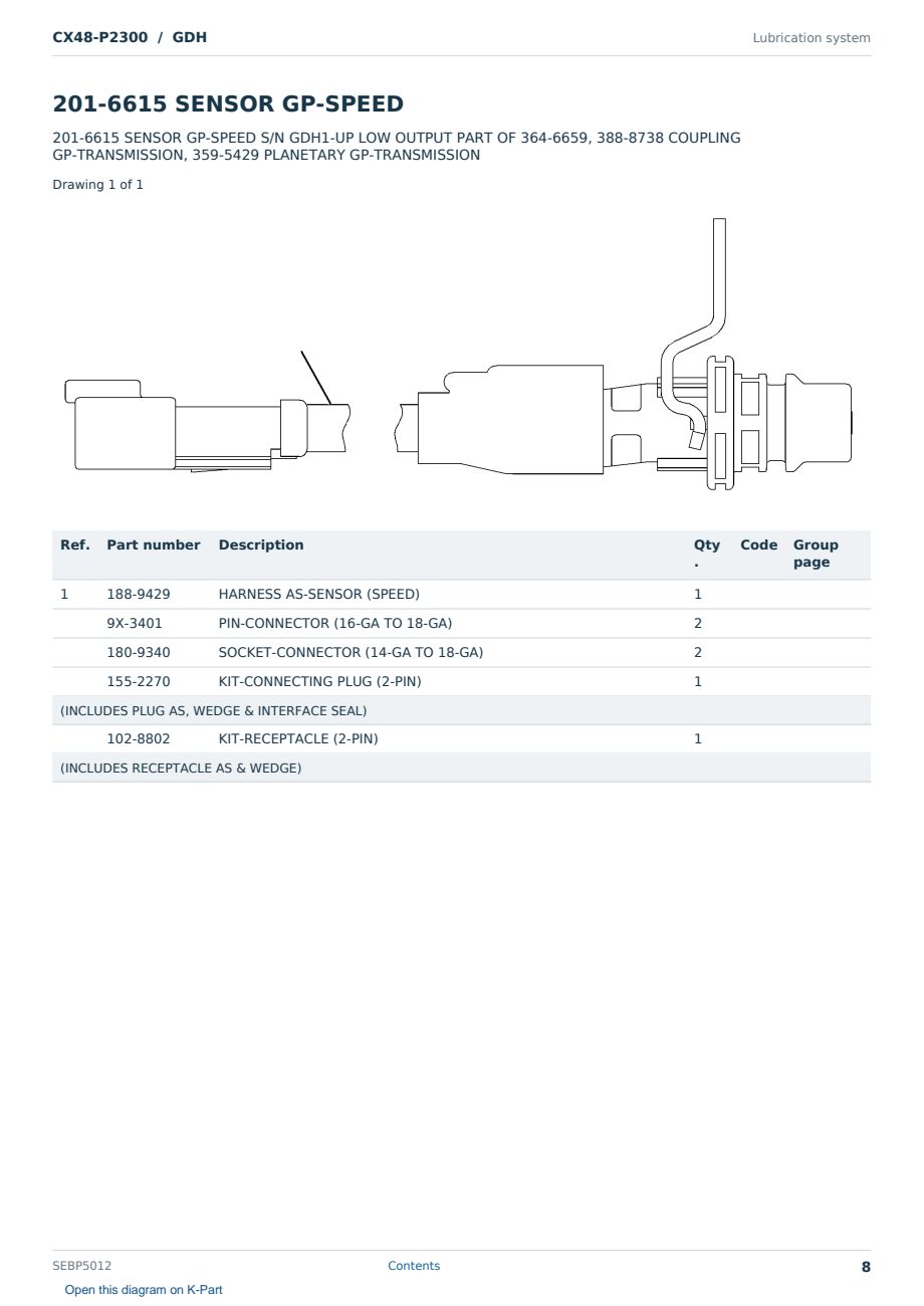 Caterpillar CX48-P2300 S/N GDH Partsbook SEBP5012 (English) - sample page 8 of 10 Caterpillar CX48-P2300 S/N GDH Partsbook SEBP5012 (English) - sample page 8 of 10