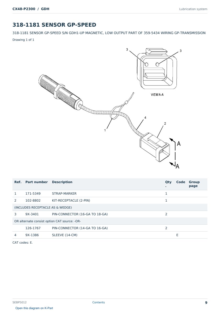 Caterpillar CX48-P2300 S/N GDH Partsbook SEBP5012 (English) - sample page 9 of 10 Caterpillar CX48-P2300 S/N GDH Partsbook SEBP5012 (English) - sample page 9 of 10