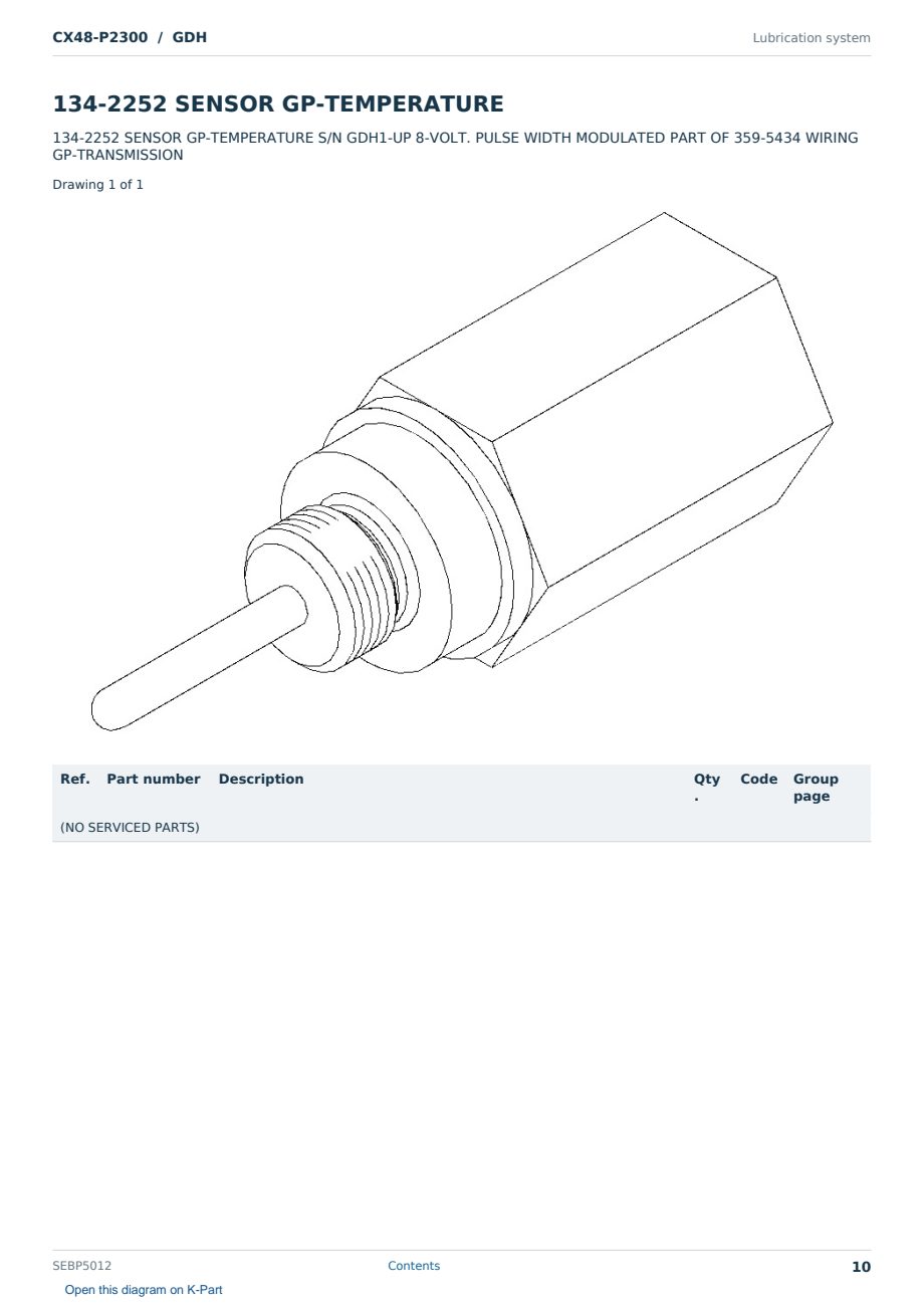 Caterpillar CX48-P2300 S/N GDH Partsbook SEBP5012 (English) - sample page 10 of 10 Caterpillar CX48-P2300 S/N GDH Partsbook SEBP5012 (English) - sample page 10 of 10