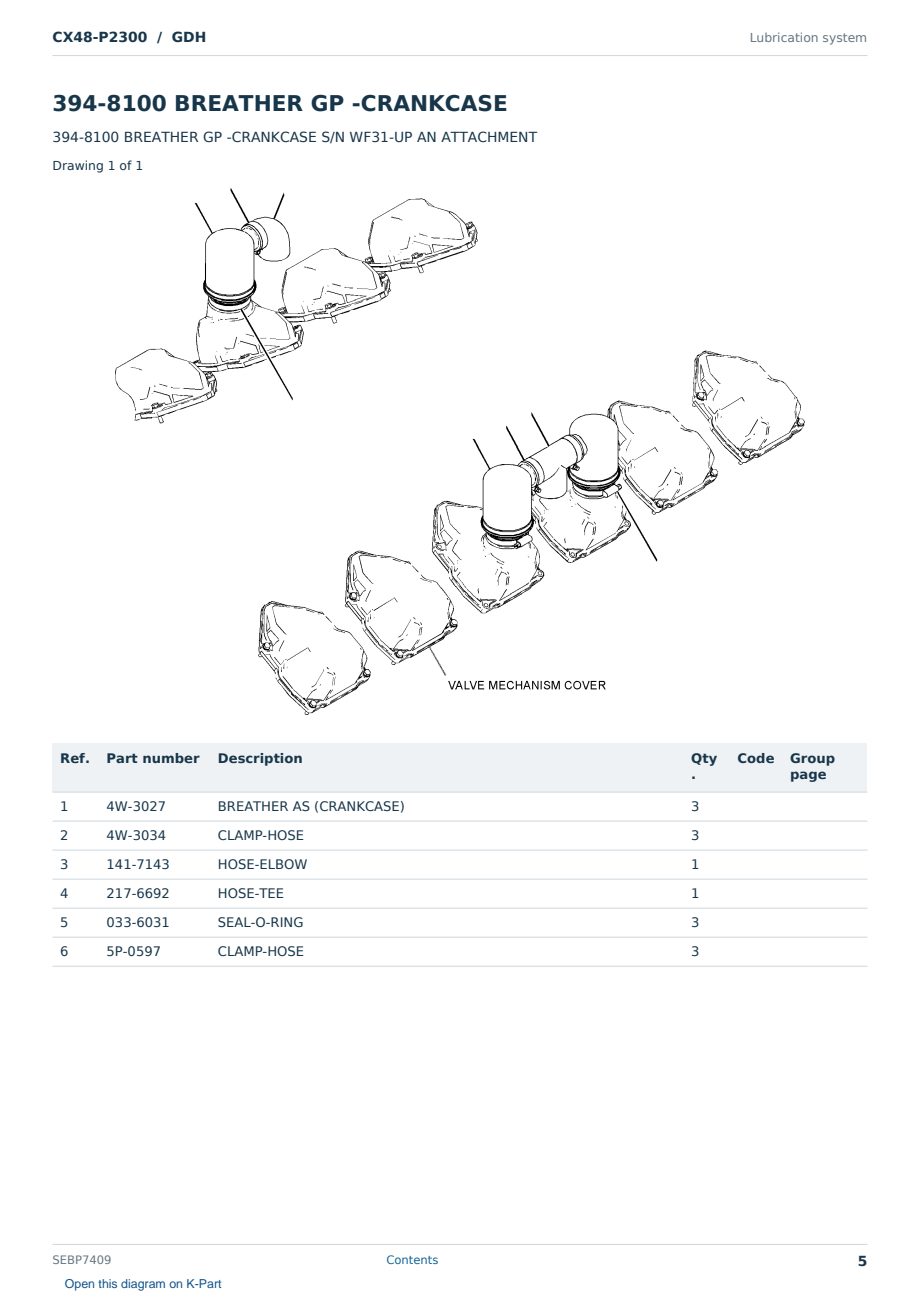 Caterpillar CX48-P2300 S/N GDH Partsbook SEBP7409 (English) - sample page 5 of 10 Caterpillar CX48-P2300 S/N GDH Partsbook SEBP7409 (English) - sample page 5 of 10