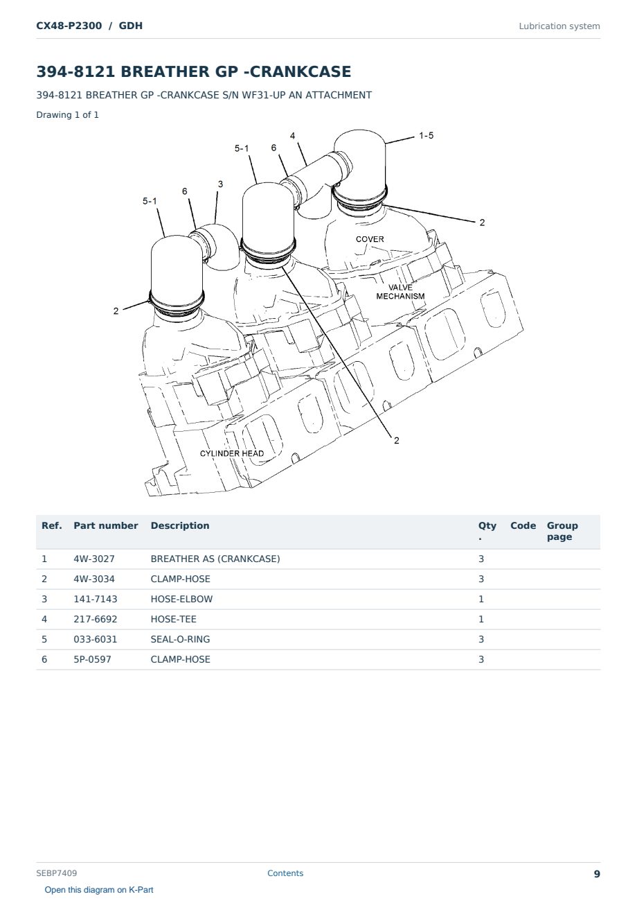 Caterpillar CX48-P2300 S/N GDH Partsbook SEBP7409 (English) - sample page 9 of 10 Caterpillar CX48-P2300 S/N GDH Partsbook SEBP7409 (English) - sample page 9 of 10