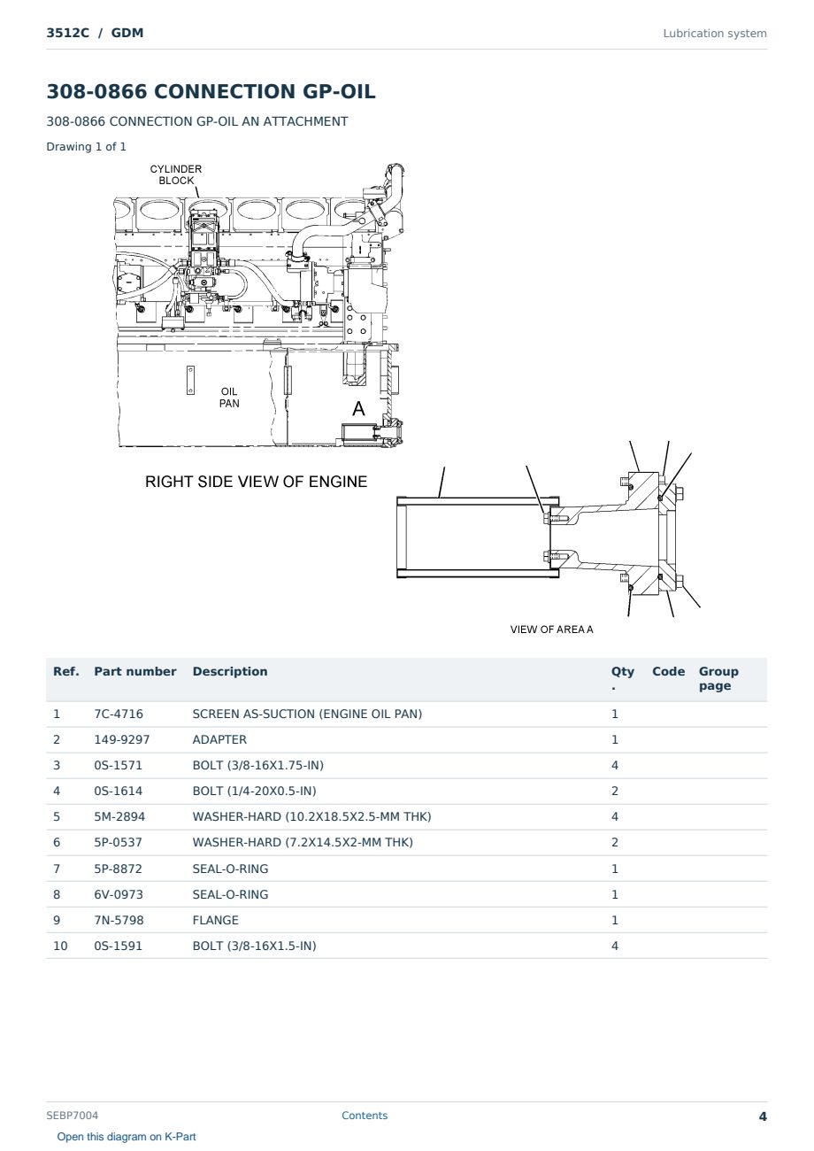 Caterpillar 3512C S/N GDM Partsbook SEBP7004 (English) - sample page 4 of 10 Caterpillar 3512C S/N GDM Partsbook SEBP7004 (English) - sample page 4 of 10