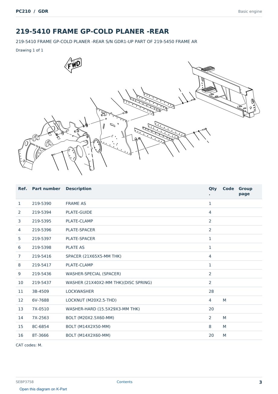 Caterpillar PC210 S/N GDR Partsbook SEBP3758 (English) - sample page 3 of 10 Caterpillar PC210 S/N GDR Partsbook SEBP3758 (English) - sample page 3 of 10