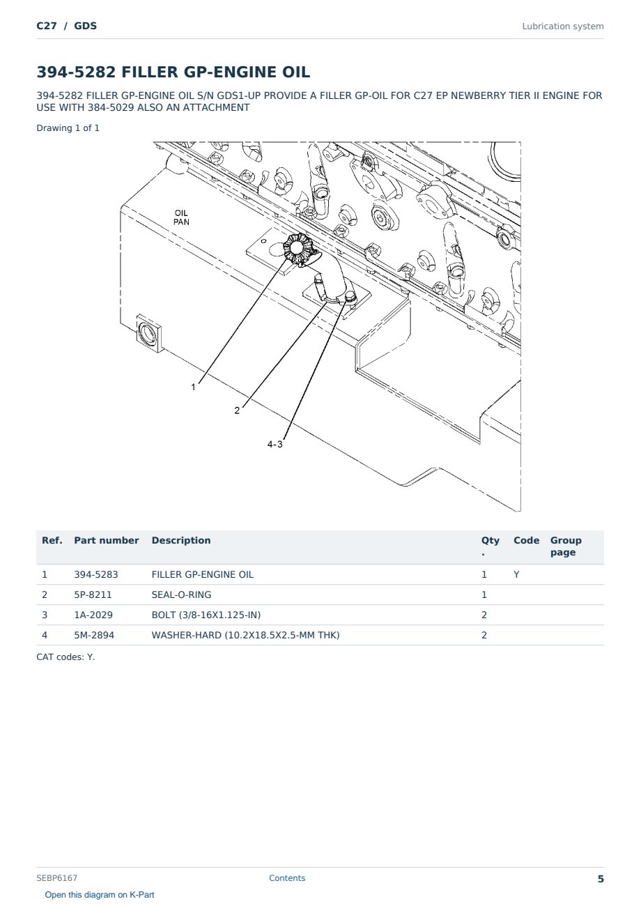 Caterpillar C27 S/N GDS Partsbook SEBP6167 (English) - sample page 5 of 10 Caterpillar C27 S/N GDS Partsbook SEBP6167 (English) - sample page 5 of 10