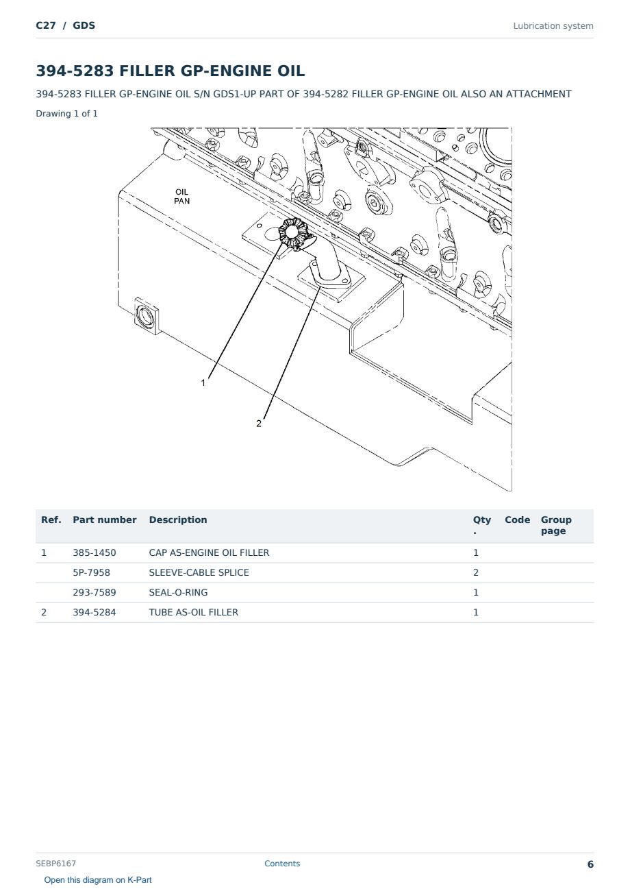 Caterpillar C27 S/N GDS Partsbook SEBP6167 (English) - sample page 6 of 10 Caterpillar C27 S/N GDS Partsbook SEBP6167 (English) - sample page 6 of 10