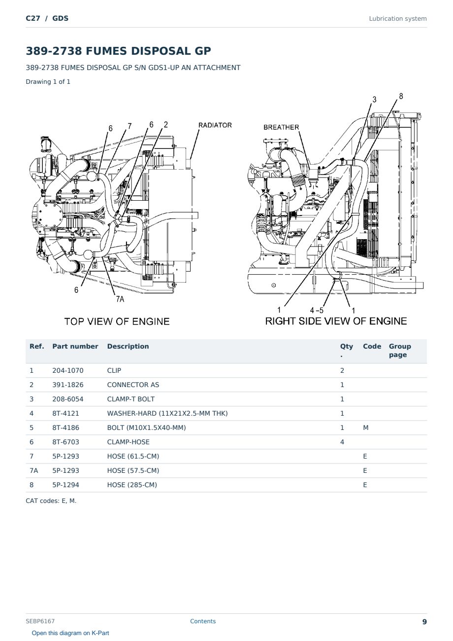 Caterpillar C27 S/N GDS Partsbook SEBP6167 (English) - sample page 9 of 10 Caterpillar C27 S/N GDS Partsbook SEBP6167 (English) - sample page 9 of 10