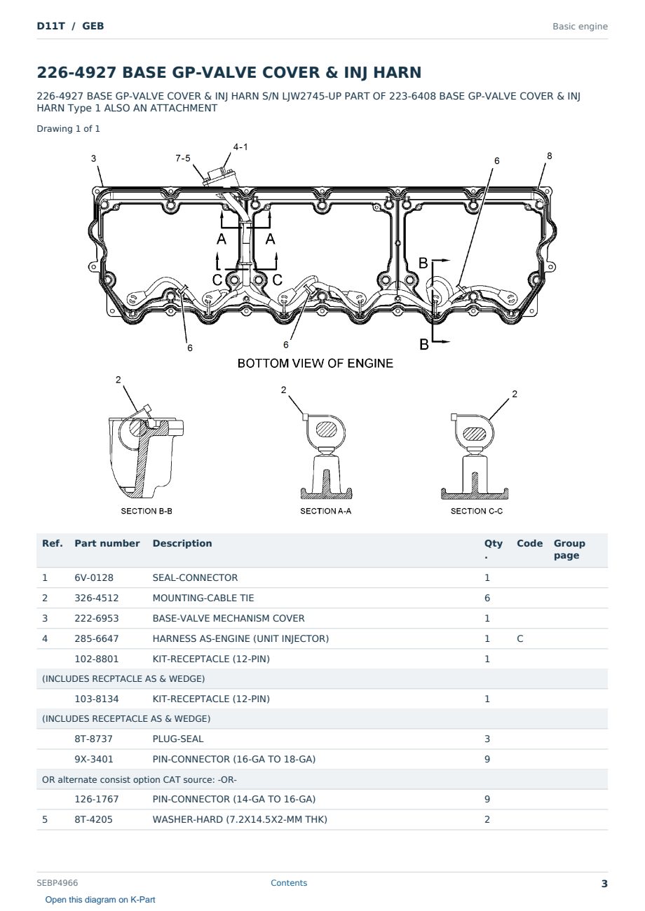 Caterpillar D11T S/N GEB Partsbook SEBP4966 (English) - sample page 3 of 10 Caterpillar D11T S/N GEB Partsbook SEBP4966 (English) - sample page 3 of 10