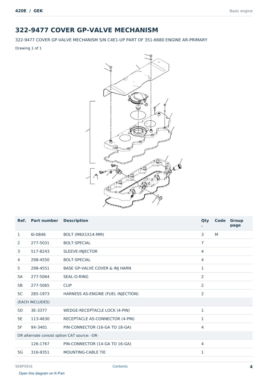 Caterpillar 420E S/N GEK Partsbook SEBP5916 (English) - sample page 4 of 10 Caterpillar 420E S/N GEK Partsbook SEBP5916 (English) - sample page 4 of 10