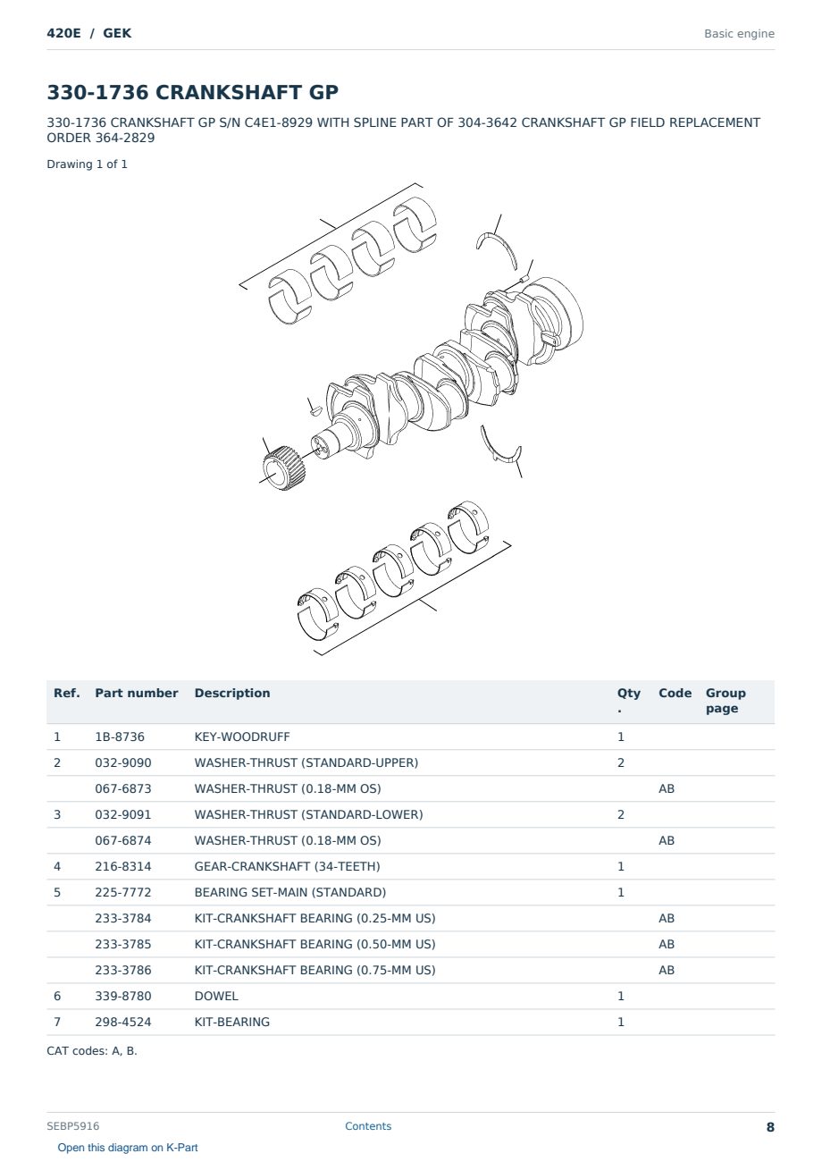Caterpillar 420E S/N GEK Partsbook SEBP5916 (English) - sample page 8 of 10 Caterpillar 420E S/N GEK Partsbook SEBP5916 (English) - sample page 8 of 10