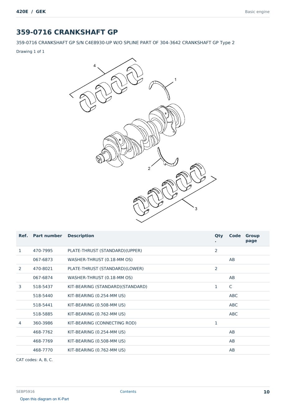 Caterpillar 420E S/N GEK Partsbook SEBP5916 (English) - sample page 10 of 10 Caterpillar 420E S/N GEK Partsbook SEBP5916 (English) - sample page 10 of 10