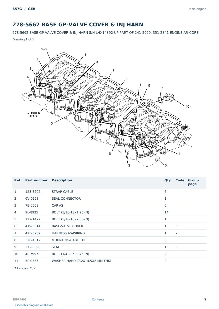 Caterpillar 657G S/N GER Partsbook SEBP4403 (English) - sample page 7 of 10 Caterpillar 657G S/N GER Partsbook SEBP4403 (English) - sample page 7 of 10