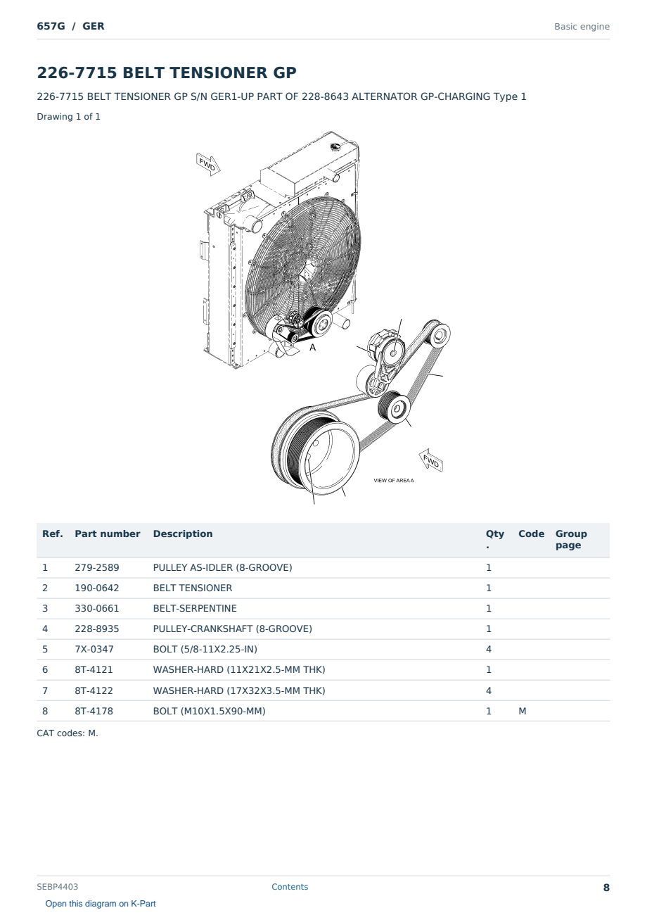 Caterpillar 657G S/N GER Partsbook SEBP4403 (English) - sample page 8 of 10 Caterpillar 657G S/N GER Partsbook SEBP4403 (English) - sample page 8 of 10