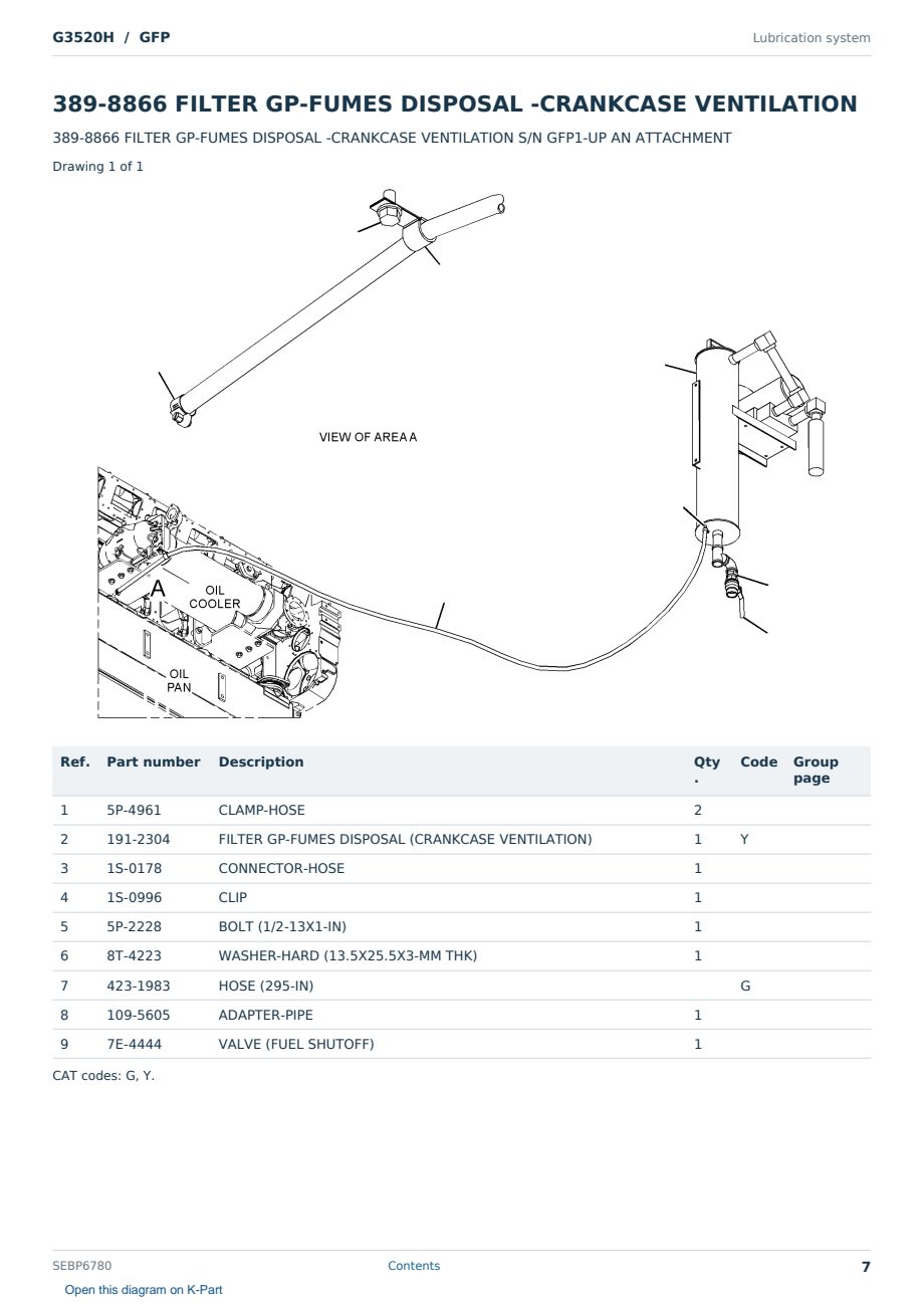 Caterpillar G3520H S/N GFP Partsbook SEBP6780 (English) - sample page 7 of 10 Caterpillar G3520H S/N GFP Partsbook SEBP6780 (English) - sample page 7 of 10