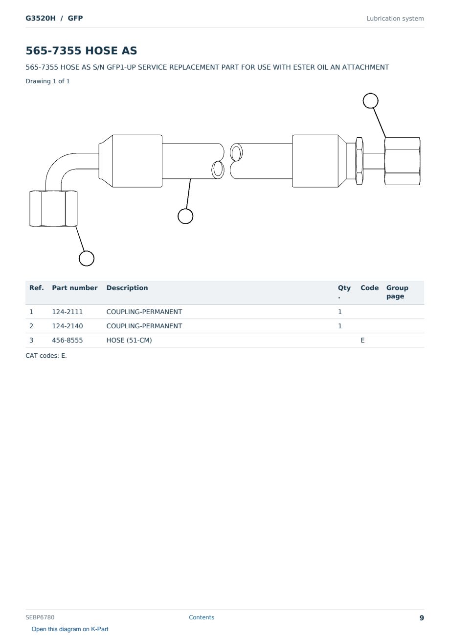 Caterpillar G3520H S/N GFP Partsbook SEBP6780 (English) - sample page 9 of 10 Caterpillar G3520H S/N GFP Partsbook SEBP6780 (English) - sample page 9 of 10