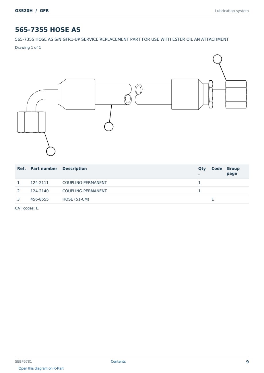Caterpillar G3520H S/N GFR Partsbook SEBP6781 (English) - sample page 9 of 10 Caterpillar G3520H S/N GFR Partsbook SEBP6781 (English) - sample page 9 of 10