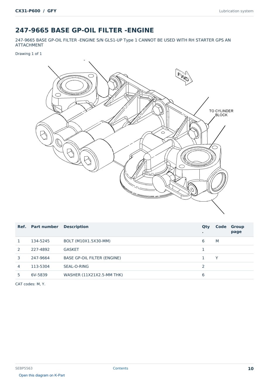 Caterpillar CX31-P600 S/N GFY Partsbook SEBP5563 (English) - sample page 10 of 10 Caterpillar CX31-P600 S/N GFY Partsbook SEBP5563 (English) - sample page 10 of 10