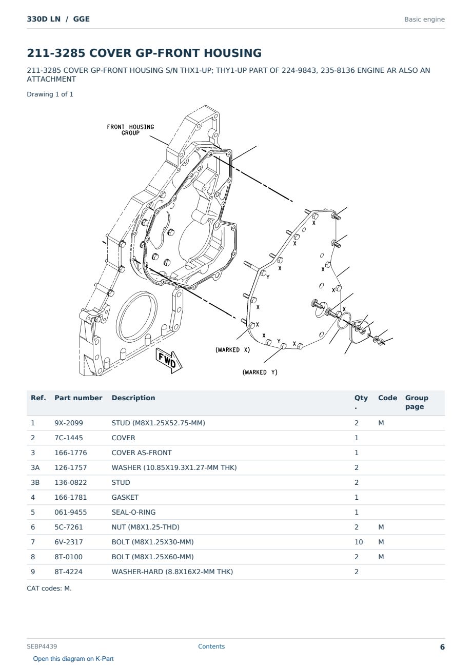 Caterpillar 330D LN S/N GGE Partsbook SEBP4439 (English) - sample page 6 of 10 Caterpillar 330D LN S/N GGE Partsbook SEBP4439 (English) - sample page 6 of 10