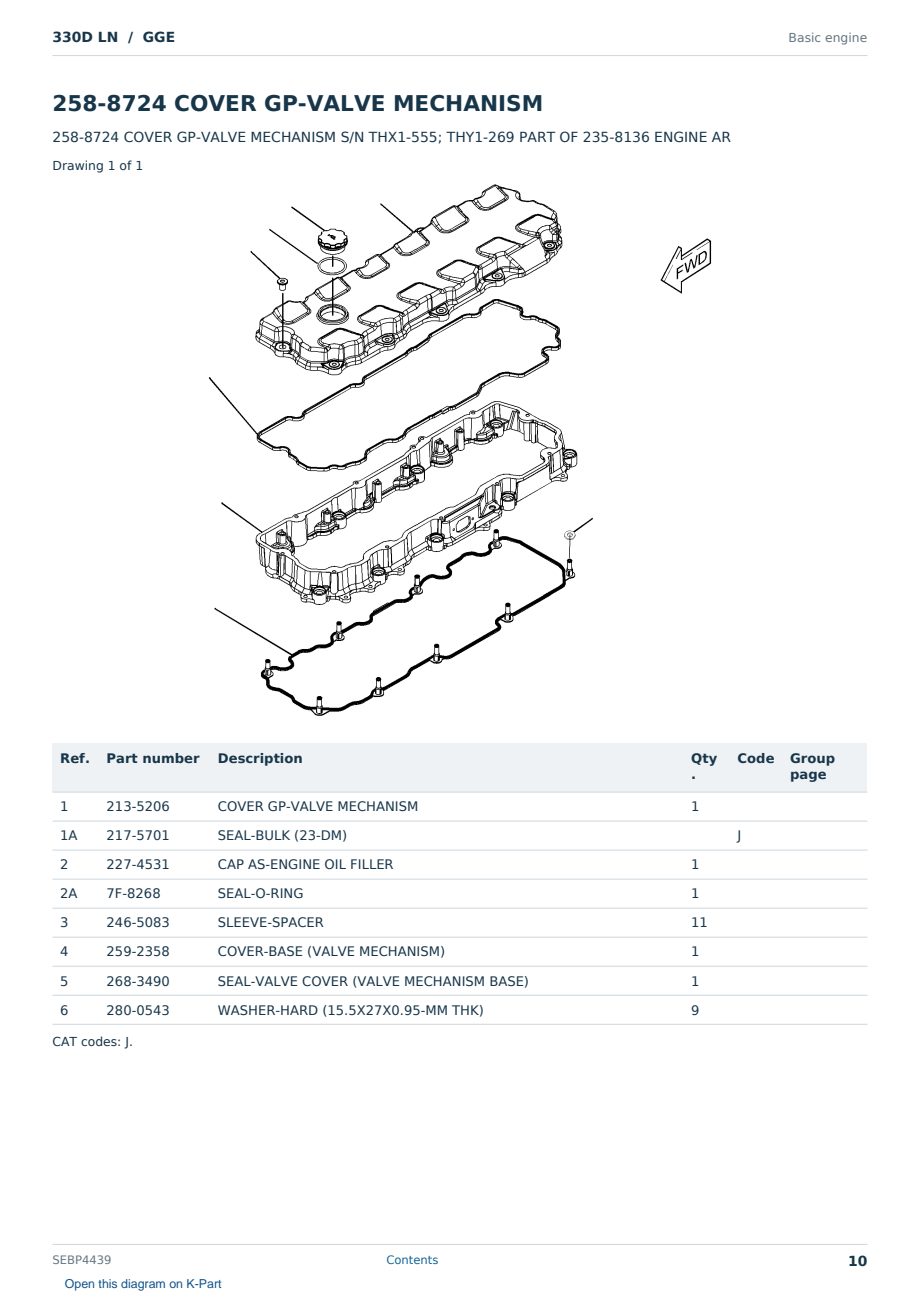 Caterpillar 330D LN S/N GGE Partsbook SEBP4439 (English) - sample page 10 of 10 Caterpillar 330D LN S/N GGE Partsbook SEBP4439 (English) - sample page 10 of 10