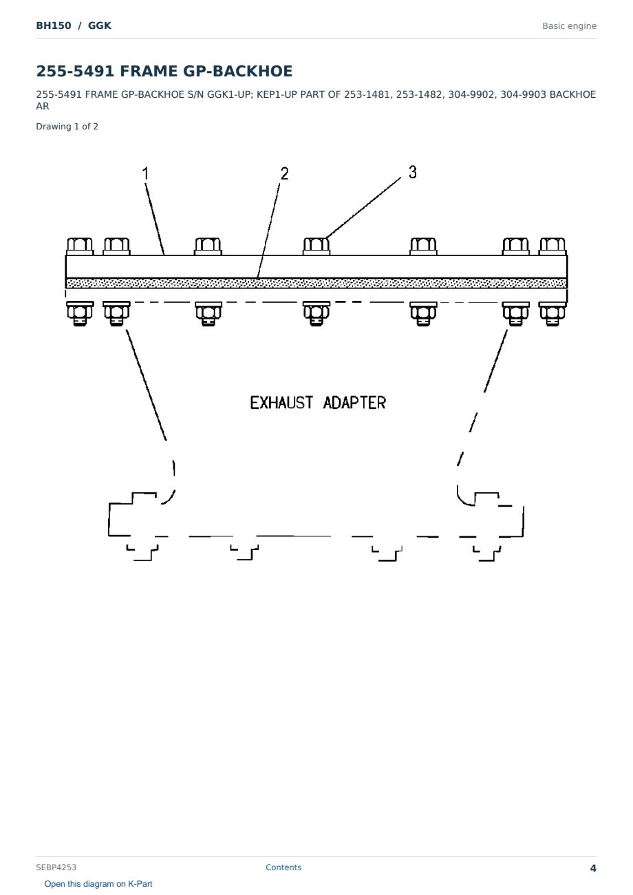 Caterpillar BH150 S/N GGK Partsbook SEBP4253 (English) - sample page 4 of 10 Caterpillar BH150 S/N GGK Partsbook SEBP4253 (English) - sample page 4 of 10