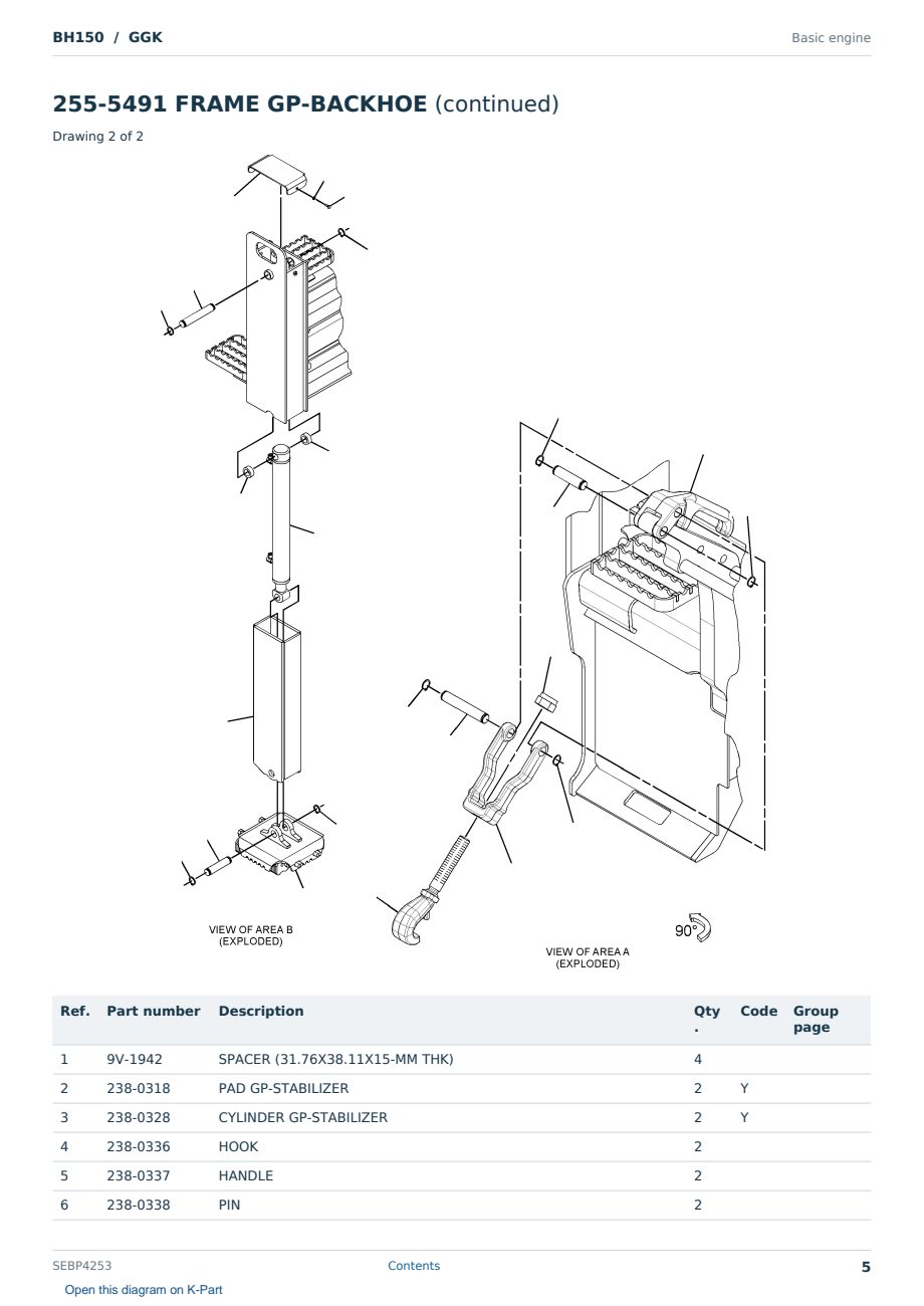 Caterpillar BH150 S/N GGK Partsbook SEBP4253 (English) - sample page 5 of 10 Caterpillar BH150 S/N GGK Partsbook SEBP4253 (English) - sample page 5 of 10