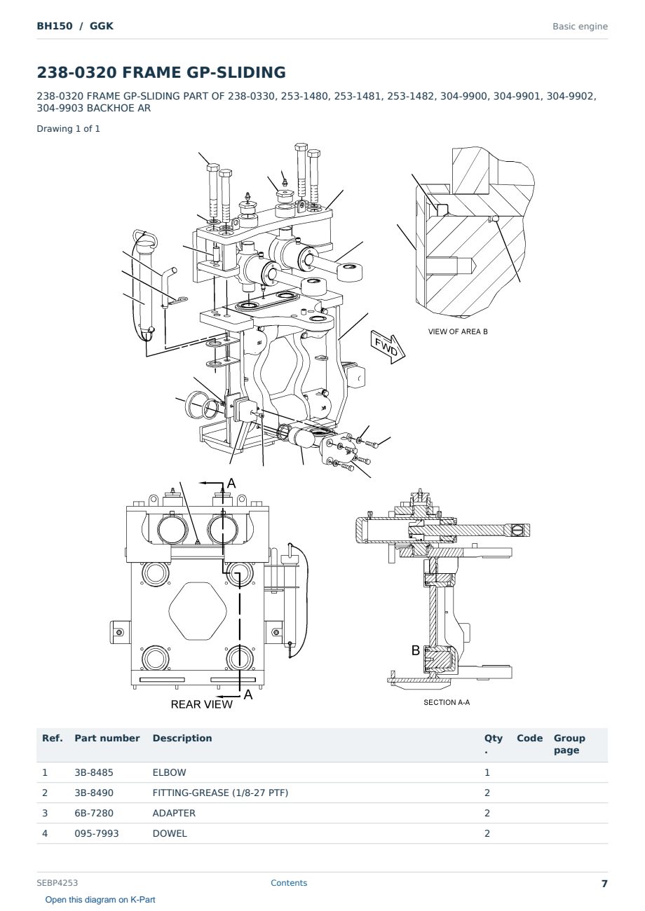 Caterpillar BH150 S/N GGK Partsbook SEBP4253 (English) - sample page 7 of 10 Caterpillar BH150 S/N GGK Partsbook SEBP4253 (English) - sample page 7 of 10