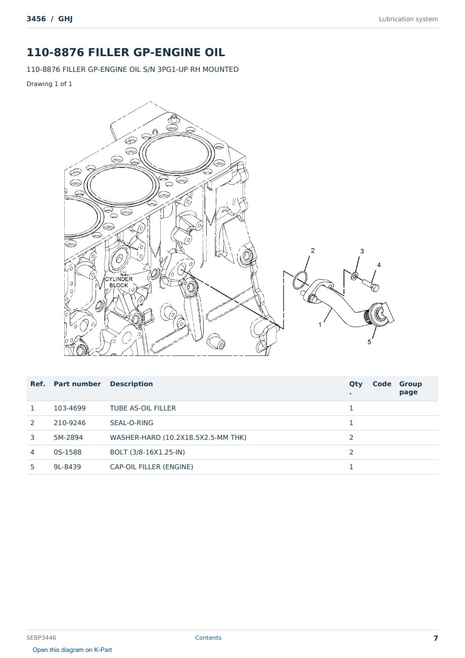 Caterpillar 3456 S/N GHJ Partsbook SEBP3446 (English) - sample page 7 of 10 Caterpillar 3456 S/N GHJ Partsbook SEBP3446 (English) - sample page 7 of 10