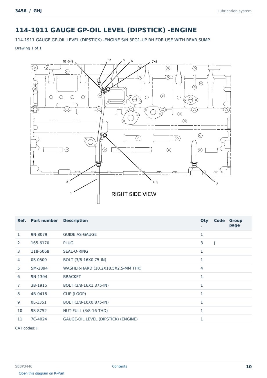Caterpillar 3456 S/N GHJ Partsbook SEBP3446 (English) - sample page 10 of 10 Caterpillar 3456 S/N GHJ Partsbook SEBP3446 (English) - sample page 10 of 10