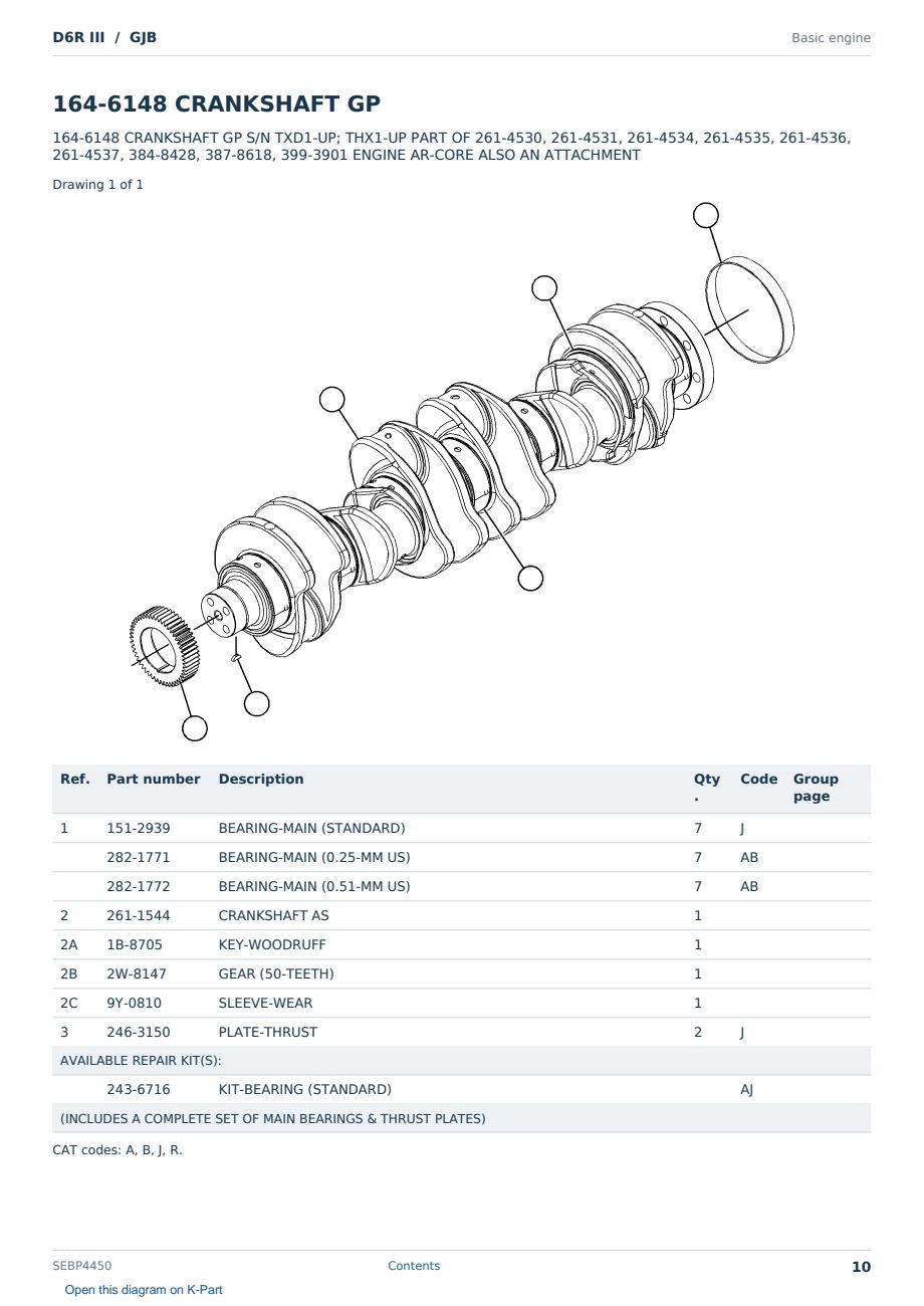 Caterpillar D6R III S/N GJB Partsbook SEBP4450 (English) - sample page 10 of 10 Caterpillar D6R III S/N GJB Partsbook SEBP4450 (English) - sample page 10 of 10