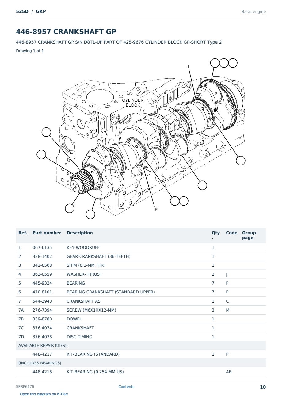 Caterpillar 525D S/N GKP Partsbook SEBP6176 (English) - sample page 10 of 10 Caterpillar 525D S/N GKP Partsbook SEBP6176 (English) - sample page 10 of 10