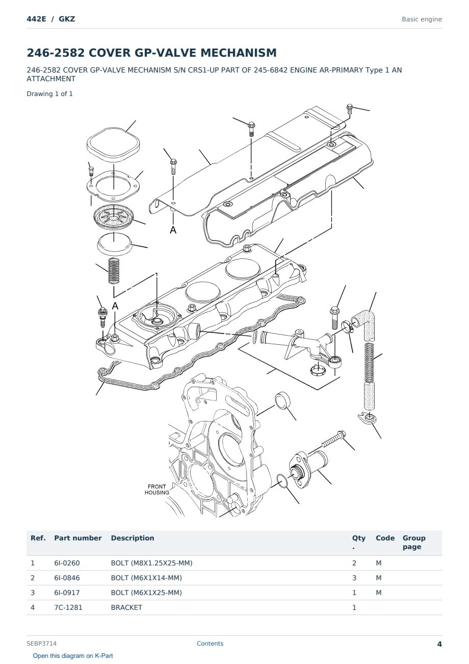 Caterpillar 442E S/N GKZ Partsbook SEBP3714 (English) - sample page 4 of 10 Caterpillar 442E S/N GKZ Partsbook SEBP3714 (English) - sample page 4 of 10