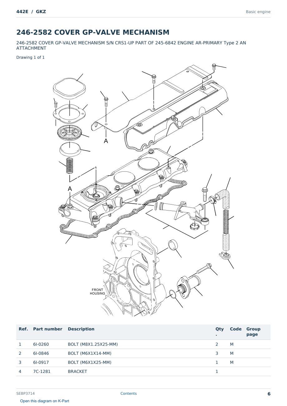 Caterpillar 442E S/N GKZ Partsbook SEBP3714 (English) - sample page 6 of 10 Caterpillar 442E S/N GKZ Partsbook SEBP3714 (English) - sample page 6 of 10