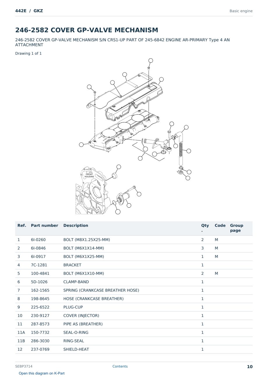 Caterpillar 442E S/N GKZ Partsbook SEBP3714 (English) - sample page 10 of 10 Caterpillar 442E S/N GKZ Partsbook SEBP3714 (English) - sample page 10 of 10