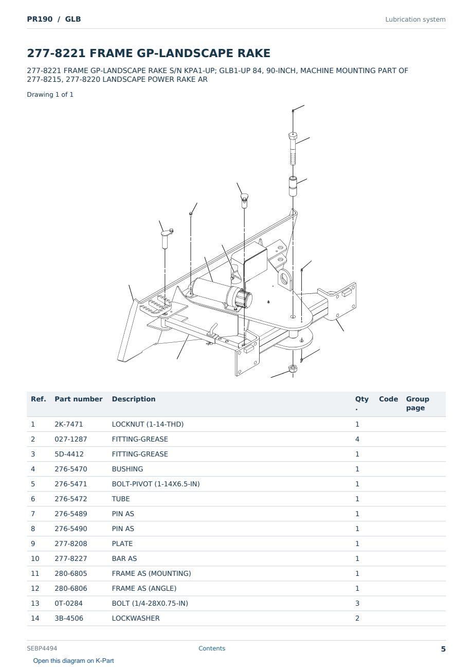 Caterpillar PR190 S/N GLB Partsbook SEBP4494 (English) - sample page 5 of 10 Caterpillar PR190 S/N GLB Partsbook SEBP4494 (English) - sample page 5 of 10
