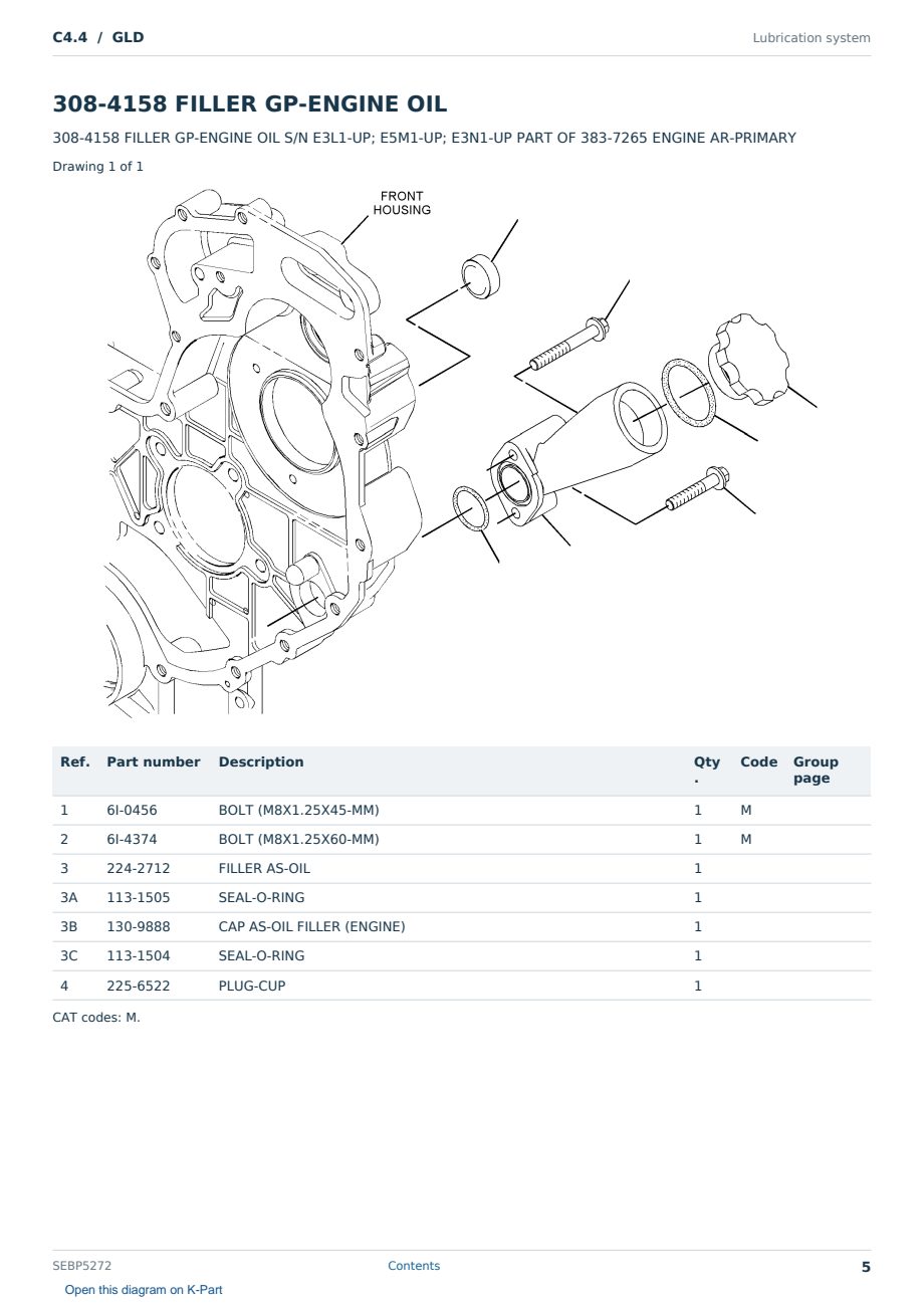 Caterpillar C4.4 S/N GLD Partsbook SEBP5272 (English) - sample page 5 of 10 Caterpillar C4.4 S/N GLD Partsbook SEBP5272 (English) - sample page 5 of 10