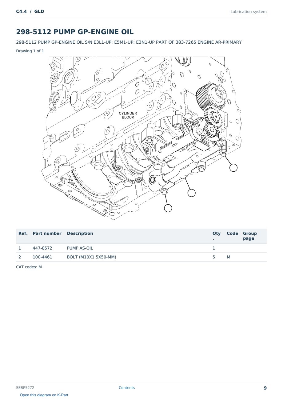 Caterpillar C4.4 S/N GLD Partsbook SEBP5272 (English) - sample page 9 of 10 Caterpillar C4.4 S/N GLD Partsbook SEBP5272 (English) - sample page 9 of 10