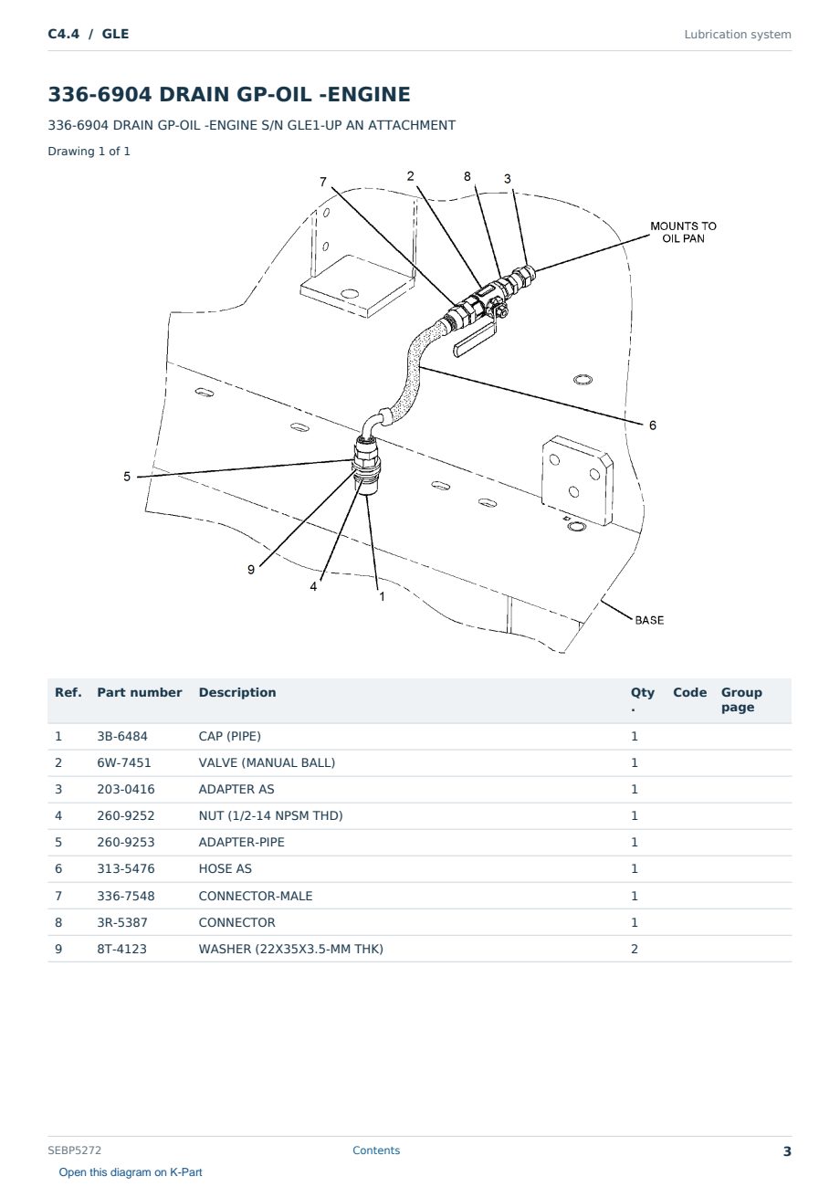 Caterpillar C4.4 S/N GLE Partsbook SEBP5272 (English) - sample page 3 of 10 Caterpillar C4.4 S/N GLE Partsbook SEBP5272 (English) - sample page 3 of 10