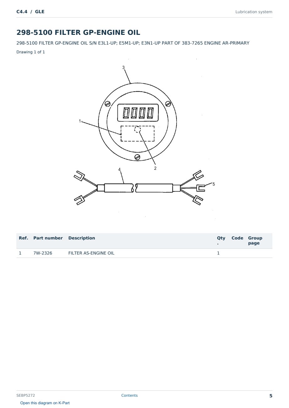 Caterpillar C4.4 S/N GLE Partsbook SEBP5272 (English) - sample page 5 of 10 Caterpillar C4.4 S/N GLE Partsbook SEBP5272 (English) - sample page 5 of 10