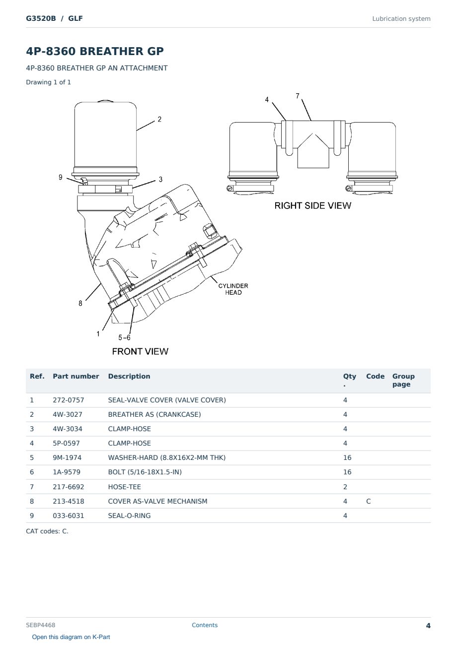 Caterpillar G3520B S/N GLF Partsbook SEBP4468 (English) - sample page 4 of 10 Caterpillar G3520B S/N GLF Partsbook SEBP4468 (English) - sample page 4 of 10