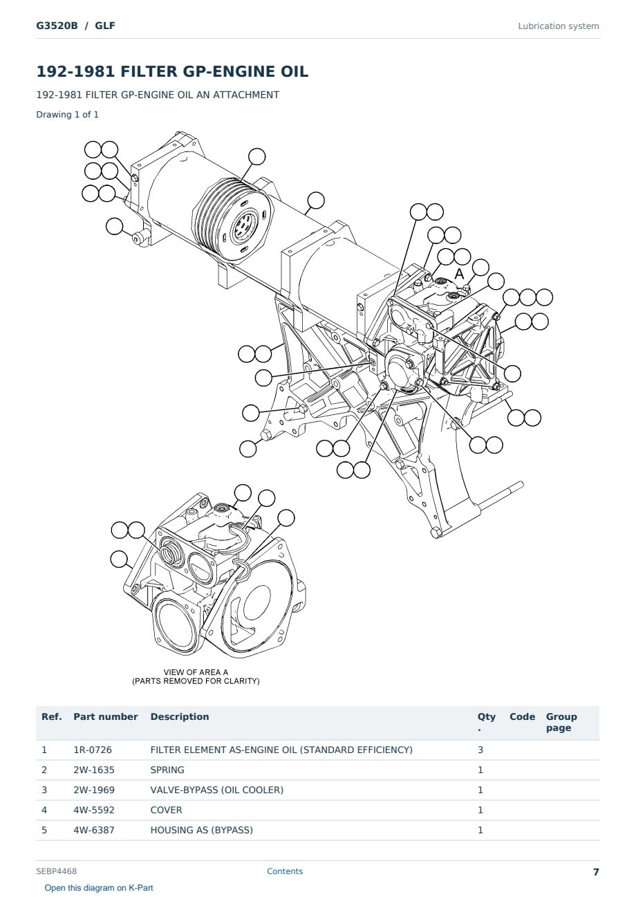 Caterpillar G3520B S/N GLF Partsbook SEBP4468 (English) - sample page 7 of 10 Caterpillar G3520B S/N GLF Partsbook SEBP4468 (English) - sample page 7 of 10