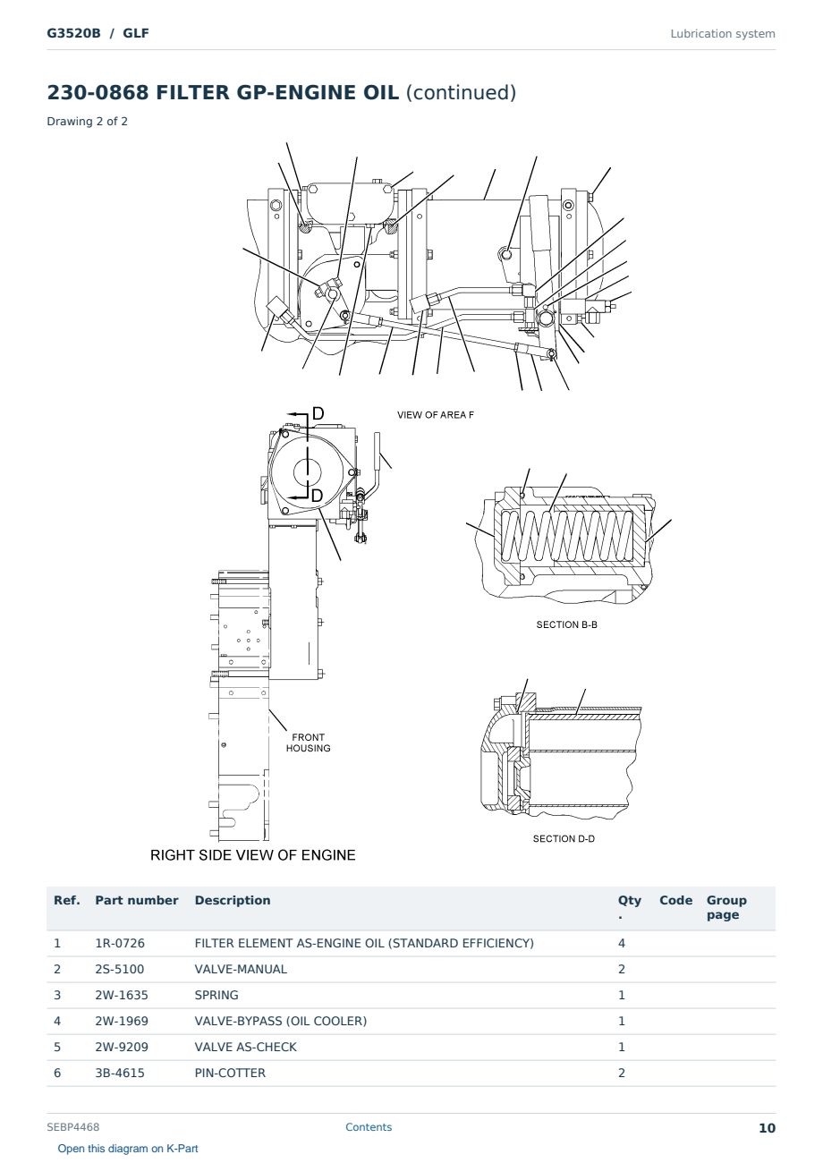 Caterpillar G3520B S/N GLF Partsbook SEBP4468 (English) - sample page 10 of 10 Caterpillar G3520B S/N GLF Partsbook SEBP4468 (English) - sample page 10 of 10