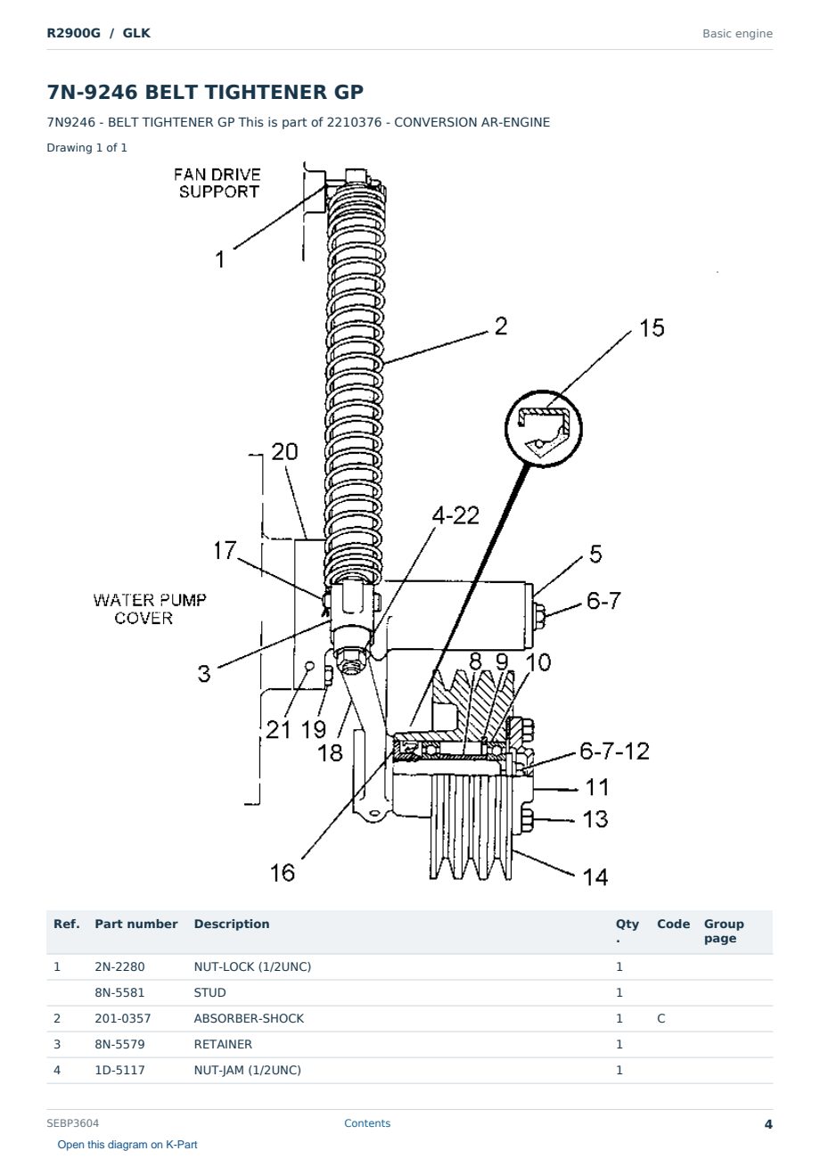 Caterpillar R2900G S/N GLK Partsbook SEBP3604 (English) - sample page 4 of 10 Caterpillar R2900G S/N GLK Partsbook SEBP3604 (English) - sample page 4 of 10