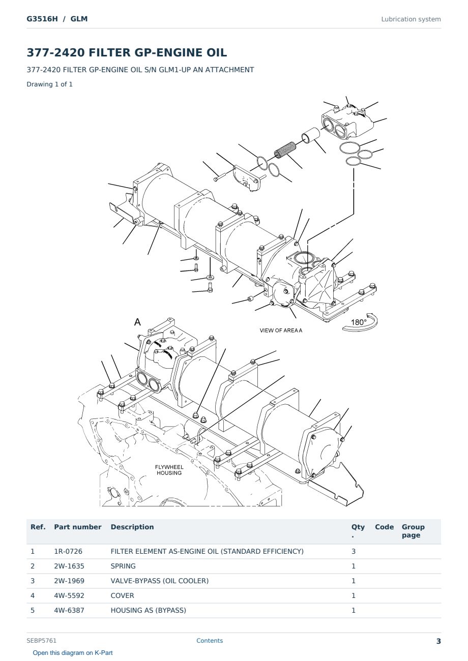 Caterpillar G3516H S/N GLM Partsbook SEBP5761 (English) - sample page 3 of 10 Caterpillar G3516H S/N GLM Partsbook SEBP5761 (English) - sample page 3 of 10