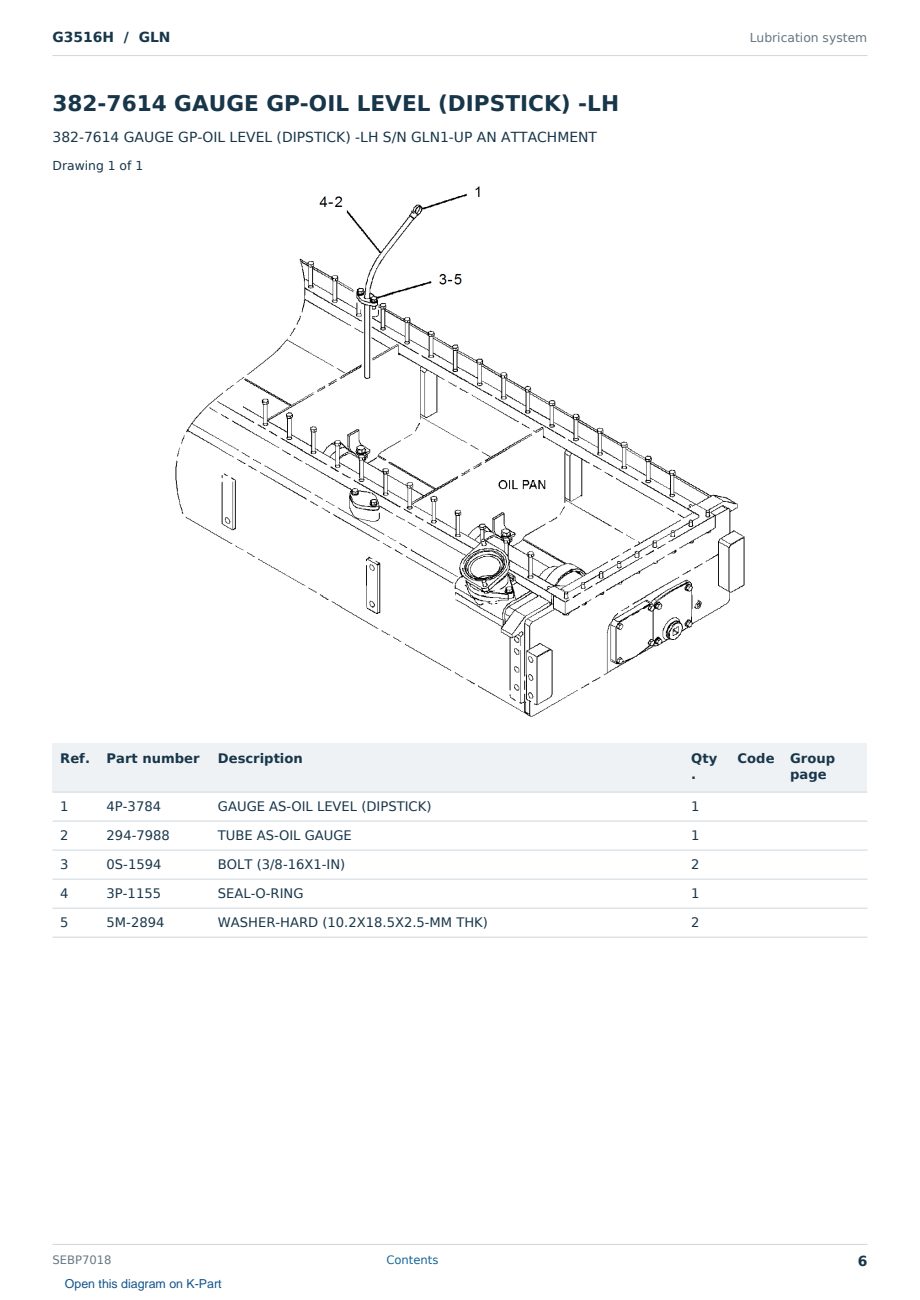 Caterpillar G3516H S/N GLN Partsbook SEBP7018 (English) - sample page 6 of 10 Caterpillar G3516H S/N GLN Partsbook SEBP7018 (English) - sample page 6 of 10
