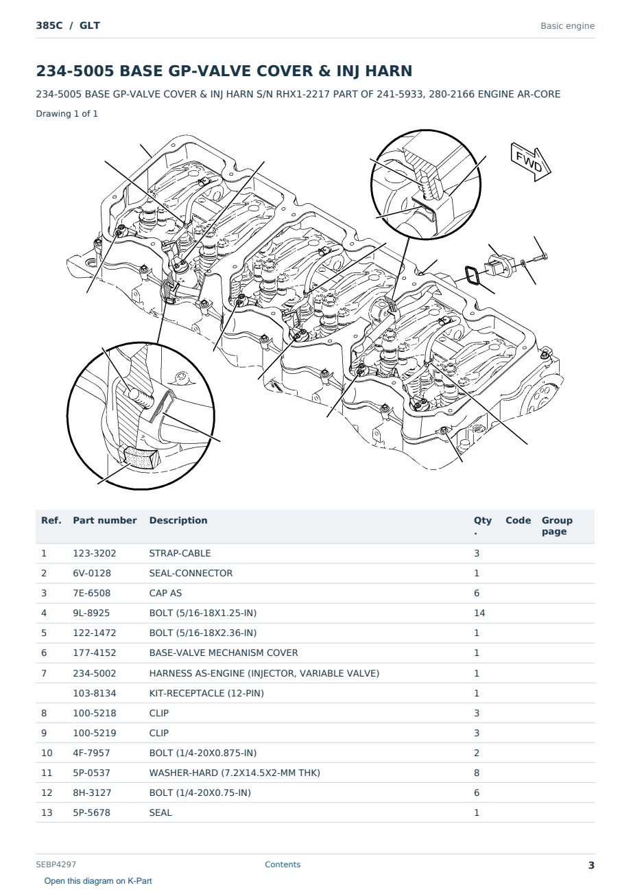 Caterpillar 385C S/N GLT Partsbook SEBP4297 (English) - sample page 3 of 10 Caterpillar 385C S/N GLT Partsbook SEBP4297 (English) - sample page 3 of 10
