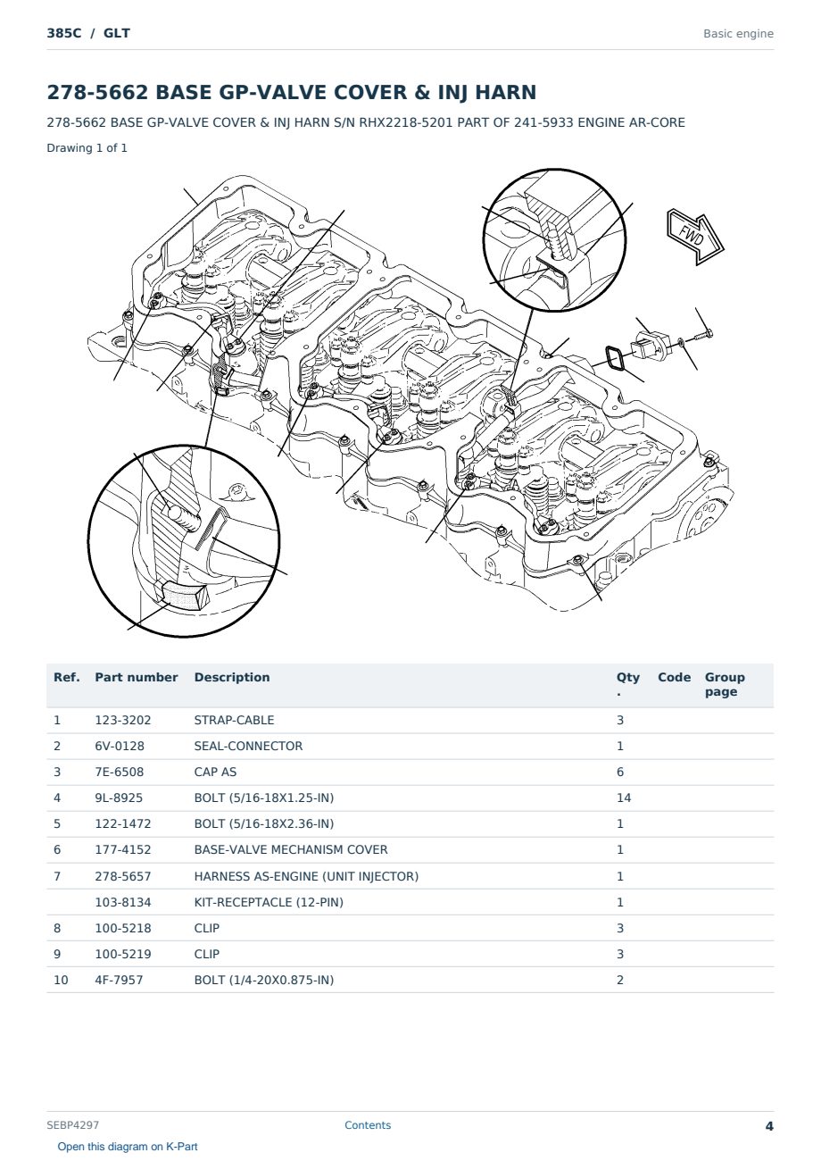 Caterpillar 385C S/N GLT Partsbook SEBP4297 (English) - sample page 4 of 10 Caterpillar 385C S/N GLT Partsbook SEBP4297 (English) - sample page 4 of 10
