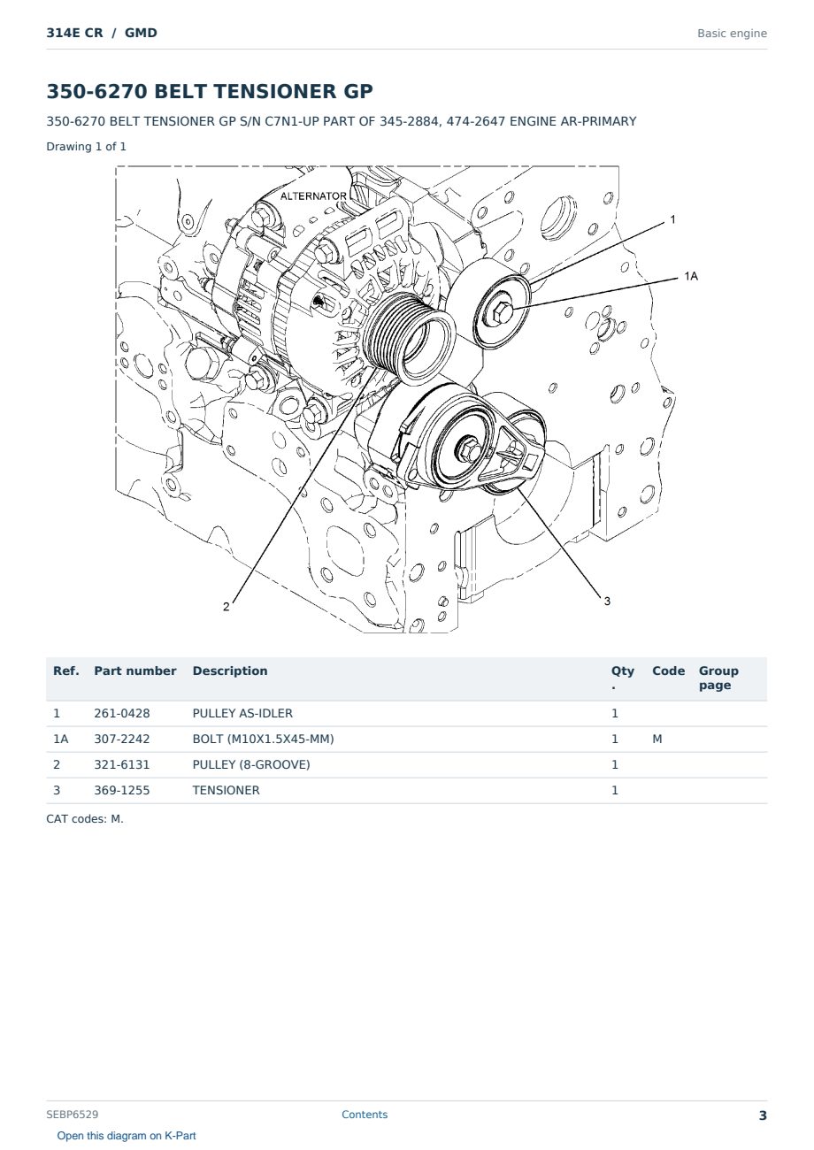 Caterpillar 314E CR S/N GMD Partsbook SEBP6529 (English) - sample page 3 of 10 Caterpillar 314E CR S/N GMD Partsbook SEBP6529 (English) - sample page 3 of 10