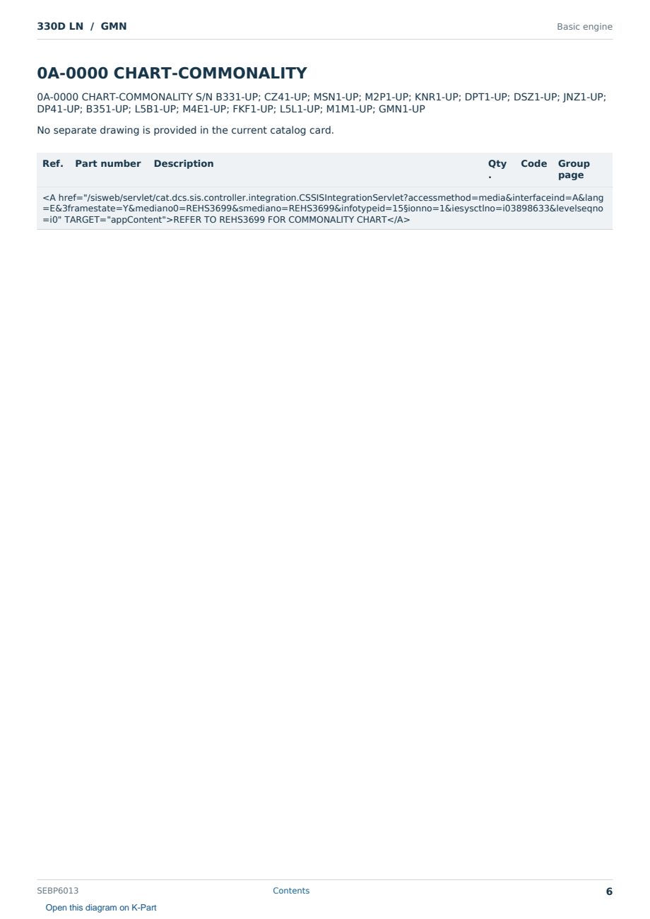 Caterpillar 330D LN S/N GMN Partsbook SEBP6013 (English) - sample page 6 of 6 Caterpillar 330D LN S/N GMN Partsbook SEBP6013 (English) - sample page 6 of 6